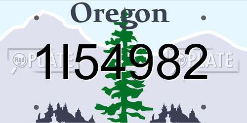 1I54982 Oregon License Plate