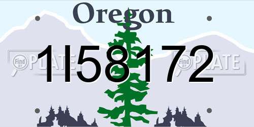 1I58172 Oregon License Plate