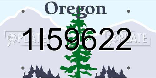 1I59622 Oregon License Plate