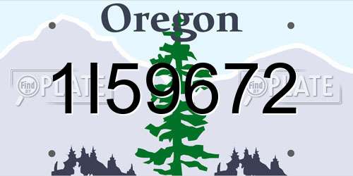 1I59672 Oregon License Plate