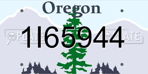 1I65944 Oregon License Plate
