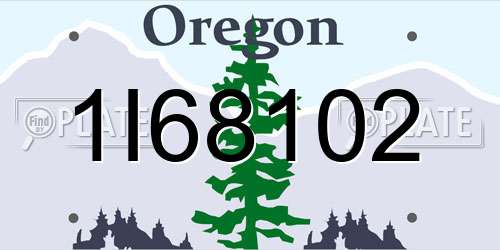 1I68102 Oregon License Plate