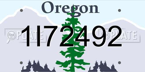 1I72492 Oregon License Plate