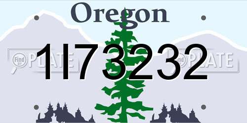 1I73232 Oregon License Plate