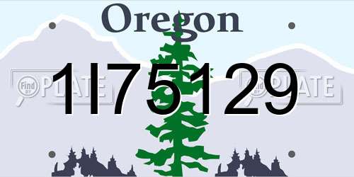 1I75129 Oregon License Plate