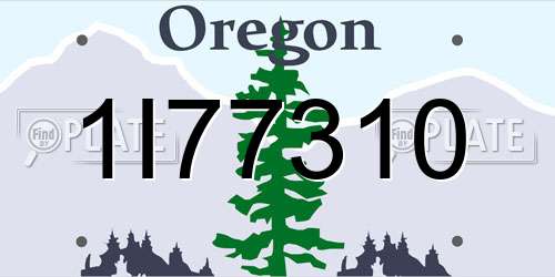 1I77310 Oregon License Plate