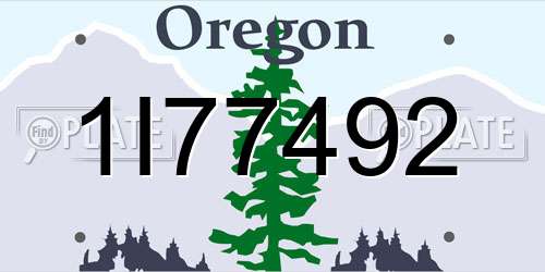 1I77492 Oregon License Plate