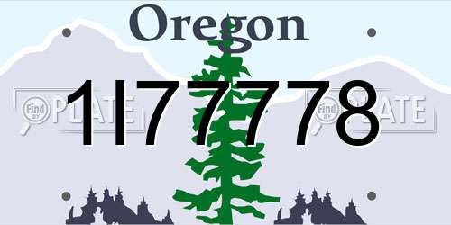 1I77778 Oregon License Plate