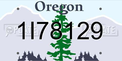 1I78129 Oregon License Plate