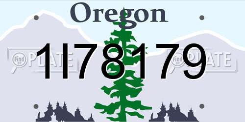 1I78179 Oregon License Plate
