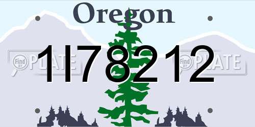 1I78212 Oregon License Plate