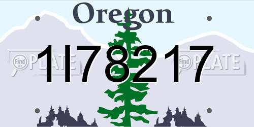 1I78217 Oregon License Plate