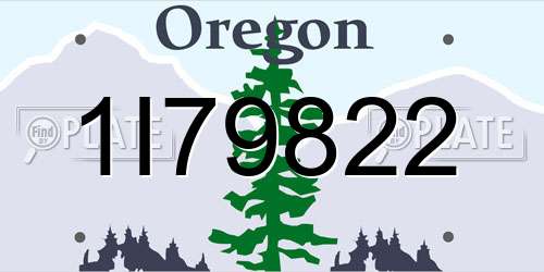 1I79822 Oregon License Plate