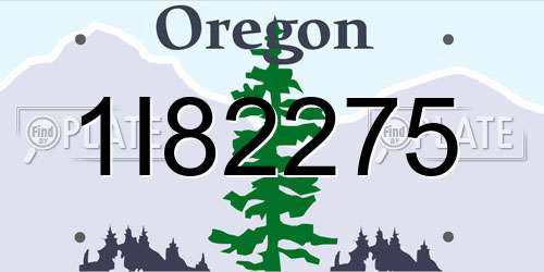 1I82275 Oregon License Plate