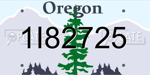 1I82725 Oregon License Plate