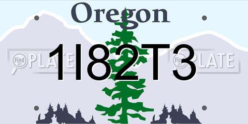 1I82T3 Oregon License Plate