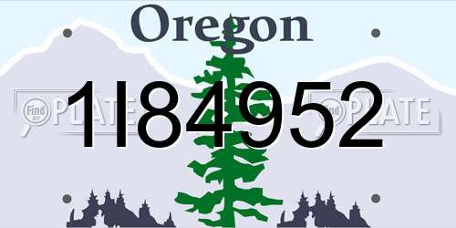 1I84952 Oregon License Plate