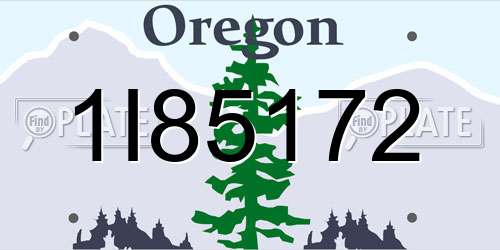 1I85172 Oregon License Plate