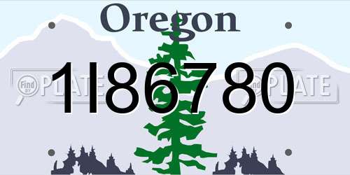 1I86780 Oregon License Plate