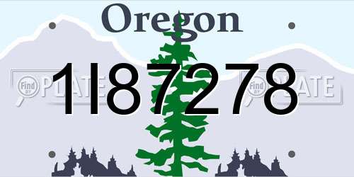 1I87278 Oregon License Plate
