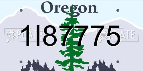 1I87775 Oregon License Plate