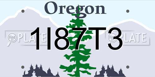 1I87T3 Oregon License Plate