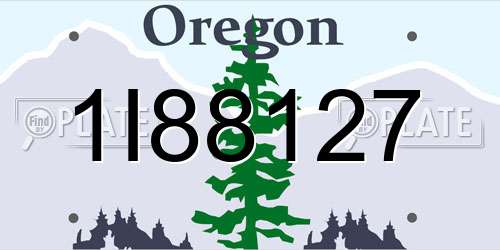 1I88127 Oregon License Plate