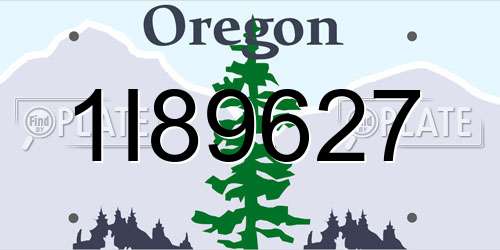 1I89627 Oregon License Plate