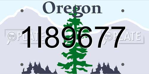 1I89677 Oregon License Plate