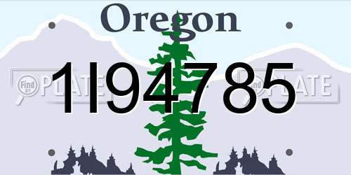 1I94785 Oregon License Plate