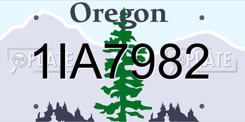 1IA7982 Oregon License Plate