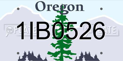 1IB0526 Oregon License Plate