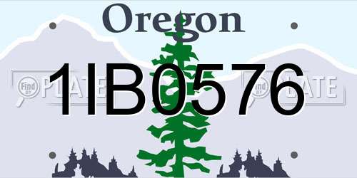 1IB0576 Oregon License Plate