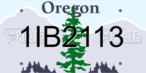 1IB2113 Oregon License Plate