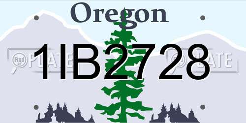 1IB2728 Oregon License Plate