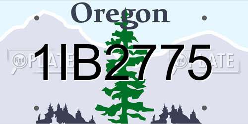 1IB2775 Oregon License Plate