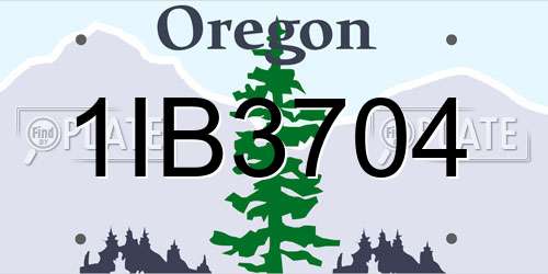 1IB3704 Oregon License Plate