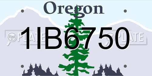 1IB6750 Oregon License Plate
