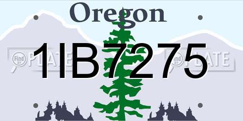 1IB7275 Oregon License Plate