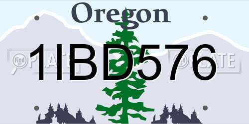 1IBD576 Oregon License Plate