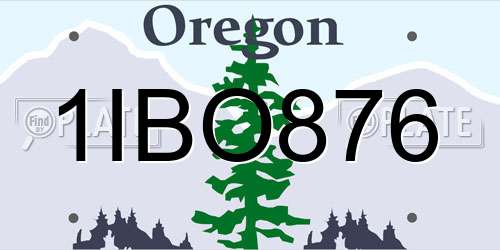 1IBO876 Oregon License Plate