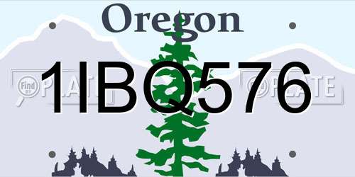 1IBQ576 Oregon License Plate