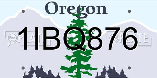 1IBQ876 Oregon License Plate