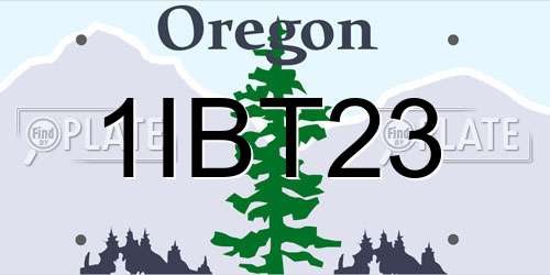1IBT23 Oregon License Plate