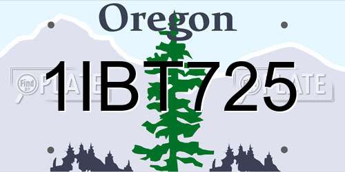 1IBT725 Oregon License Plate
