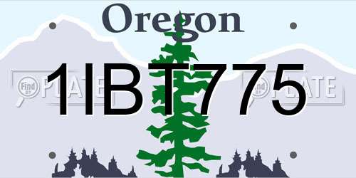 1IBT775 Oregon License Plate