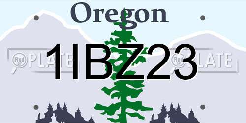 1IBZ23 Oregon License Plate