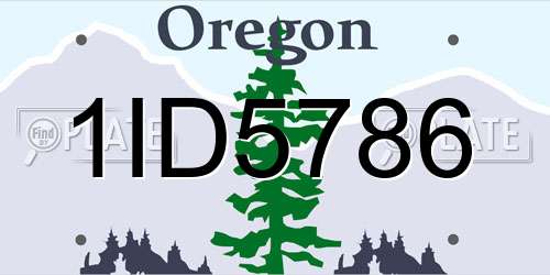 1ID5786 Oregon License Plate