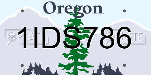 1IDS786 Oregon License Plate