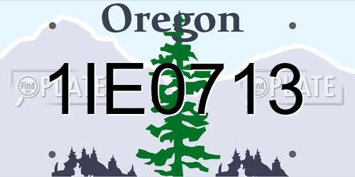 1IE0713 Oregon License Plate